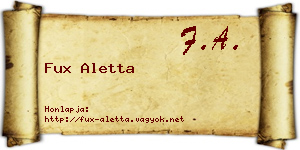 Fux Aletta névjegykártya